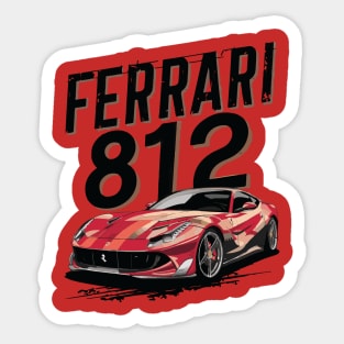 Ferrari 812 Superfast Vintage Car Sticker